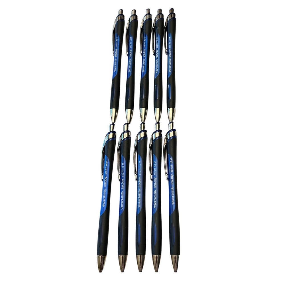 NEW Paper Mate InkJoy 550 RT 1.0 M Retractable Ballpoint Pens Blue Black Lot 10